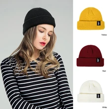 YEABIU Зимняя Шапка-бини для девочек унисекс вязаная кепка с дыней для мальчиков теплая Женская Мужская шапочка из спандекса мешковатая Лыжная Матросская шляпа зимняя женская шапка