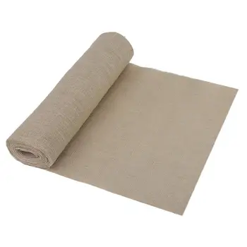 

1 Roll 50cm*9m Wedding Accessories Home Textile Vintage Cut Edge Jute Burlap Natural Hessian Table Runner