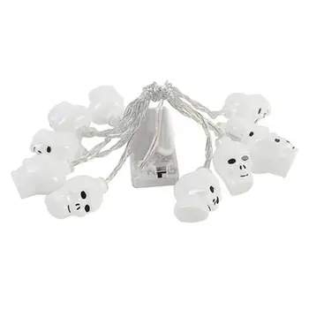 

1.5M 10 Lights String LED Halloween Skull DIY Pumpkin Light String Battery led Garland Wedding Halloween Party Decoration