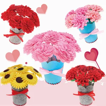 

Children DIY Handmade Flower Crafts Toy Non-woven Kindergarten Manual Material Package Home Creative Decorative Flower Bouquet