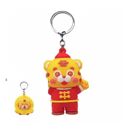 High Quality Key Ring Decorative PVC 2022 Tiger New Year Key Ring  Cartoon Keychain    Tiger Keychain