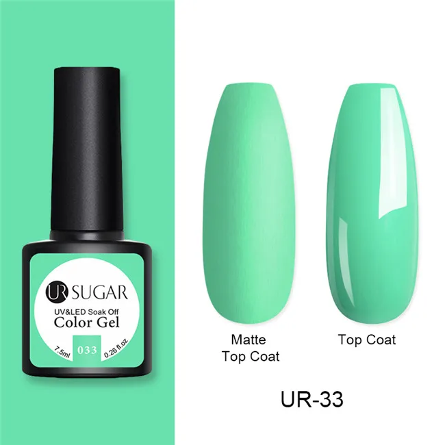 Ur Sugar 7,5 мл матовый цвет УФ-гель для ногтей осень коричневый кофейный цвет стойкий гель замачиваемый УФ светодиодный лак - Цвет: UR-33