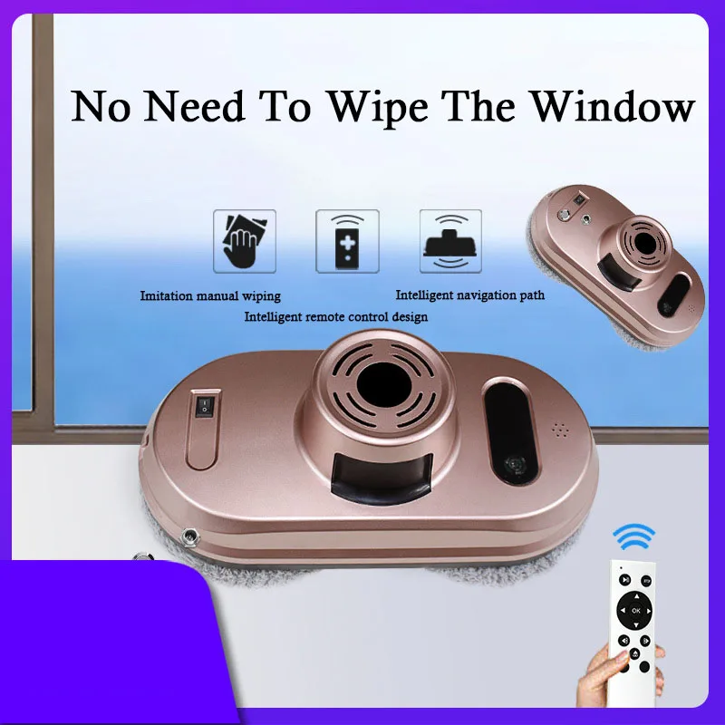80W Window Cleaning Robot Glass Cleaning Robot Automatic Window Cleaning Machine Household Window Cleaning Robot Rose Gold