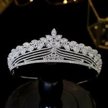 Простые Свадебные аксессуары для волос свадебные диадемы Хрустальная корона аксессуары для волос свадебное платье аксессуары A00604