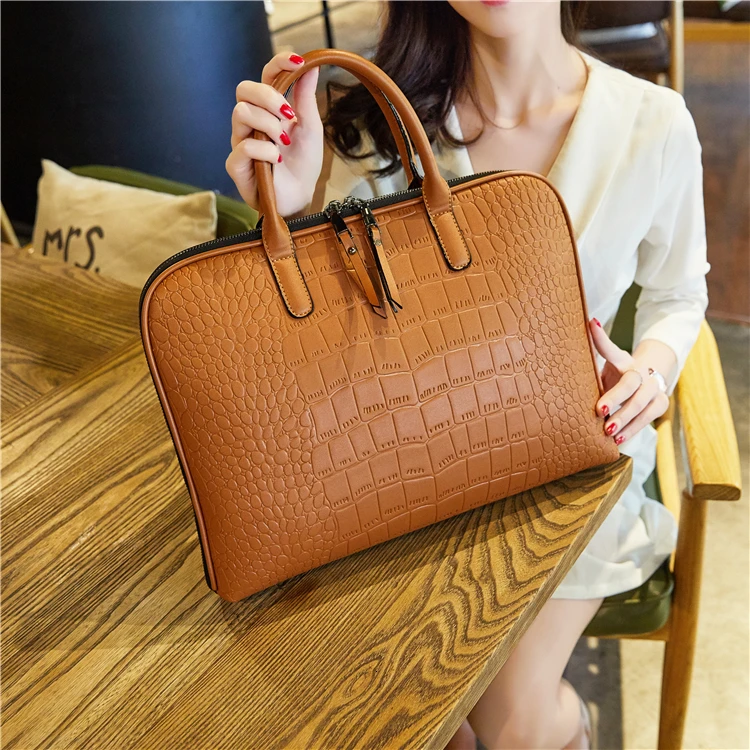 New Girls Shoulder Office Laptop Bags For Women Leather Business Briefcase Woman Laptop Handbag 13" 14" 15 Inch For Macbook Air