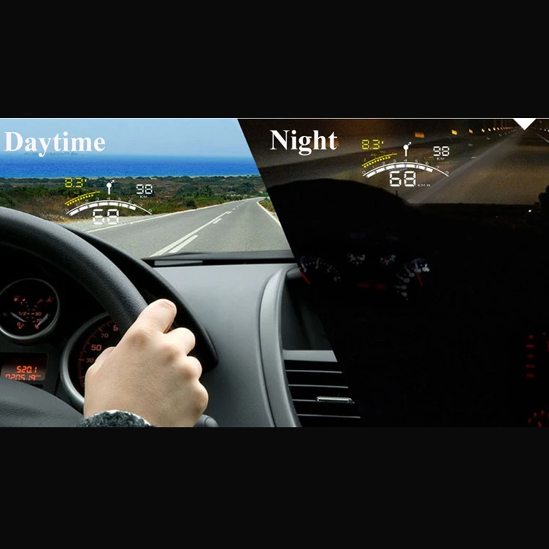 Автомобильный HUD Дисплей на голову АВТО OBDII порт дисплей на голову автомобильный Стайлинг ридер скорость самоадаптивный автомобиль топливо и т. д. дисплей параметров Al