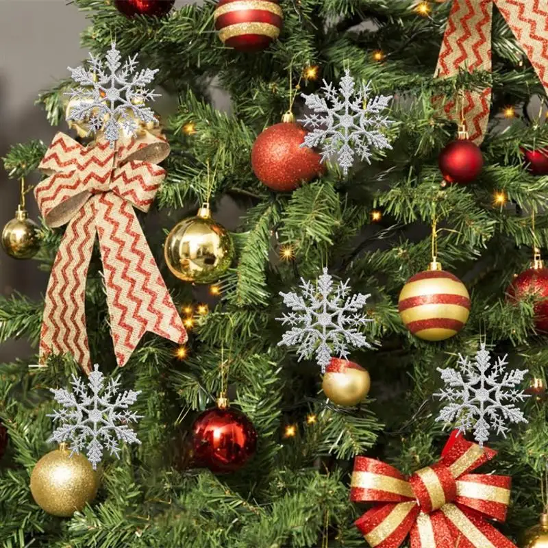 24 шт./пакет снежинки Рождество украшения Xmas Tree подвесное украшение для сада