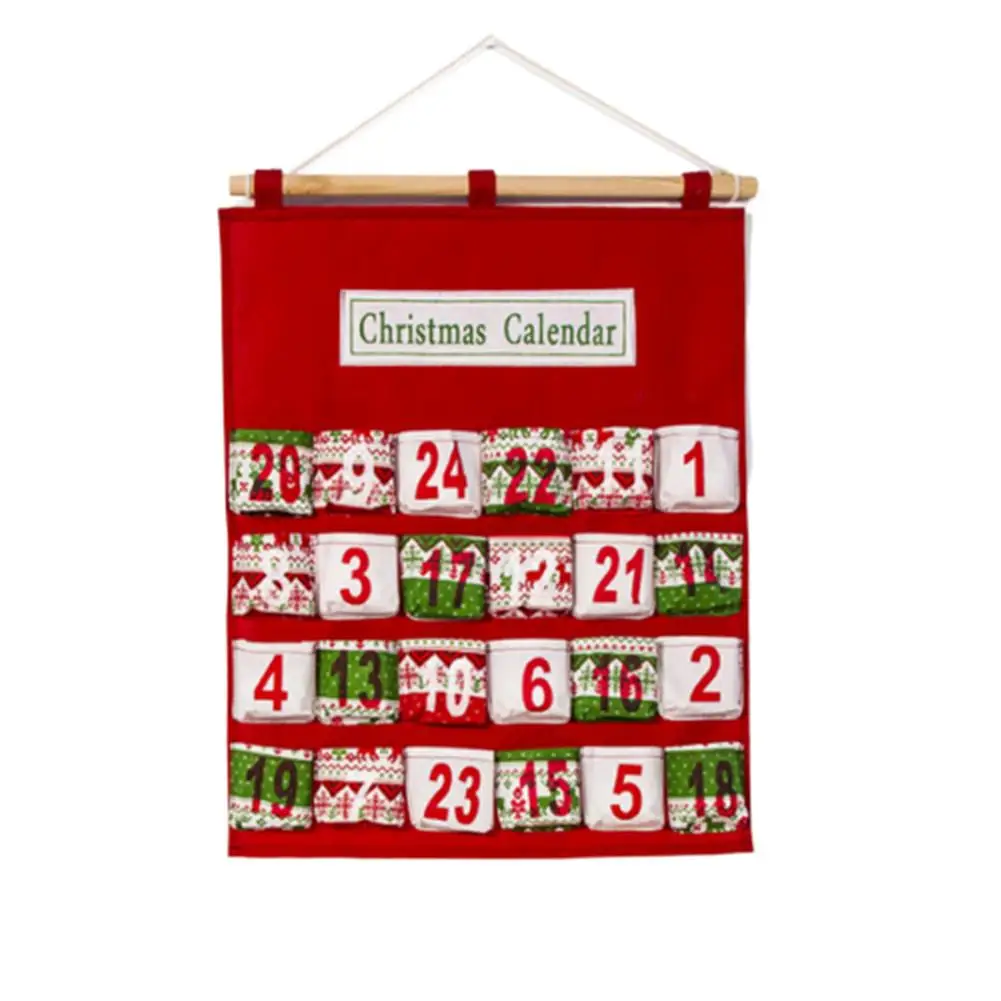 

Christmas Decorations Innovative Printed Multi-layer Candy Storage Bag Christmas Countdown Calendar Storage Bag