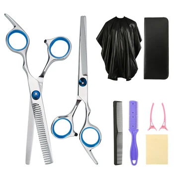 

9pcs/set Professional Barber Cutting Thinning Scissors Styling Tool Hairdressing Shears Colorful Stainless Steel Salon 6 Inch