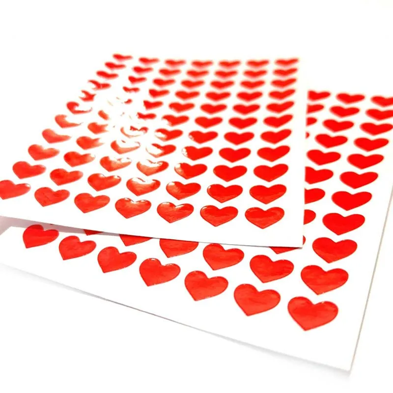 New 4 sheet Red Heart Stickers 14mm Mothers Day Valentines Wedding Cards Label