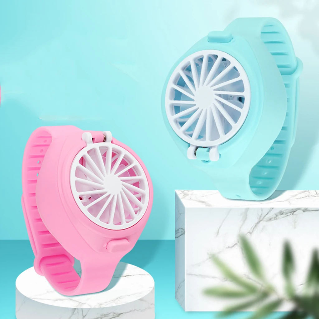 New Portable Watch Fan rechargeable USB Fashion Mini Personal Air Cooling Fan Student Wrist Fan Outdoors Traveling