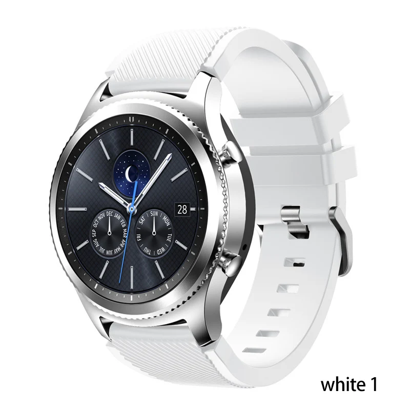 Ремешок gear S3 Frontier для samsung Galaxy watch 46 мм 42 мм huawei watch gt ремешок 20 мм 22 мм ремешок для часов спортивный браслет - Цвет ремешка: white 1