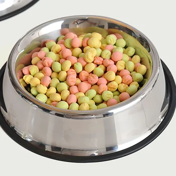 

Non-slip Round Pet Bowl stainless Single Pet Food Dish for Water Dog Cat Bowl 6 Sizes Pet Supplies