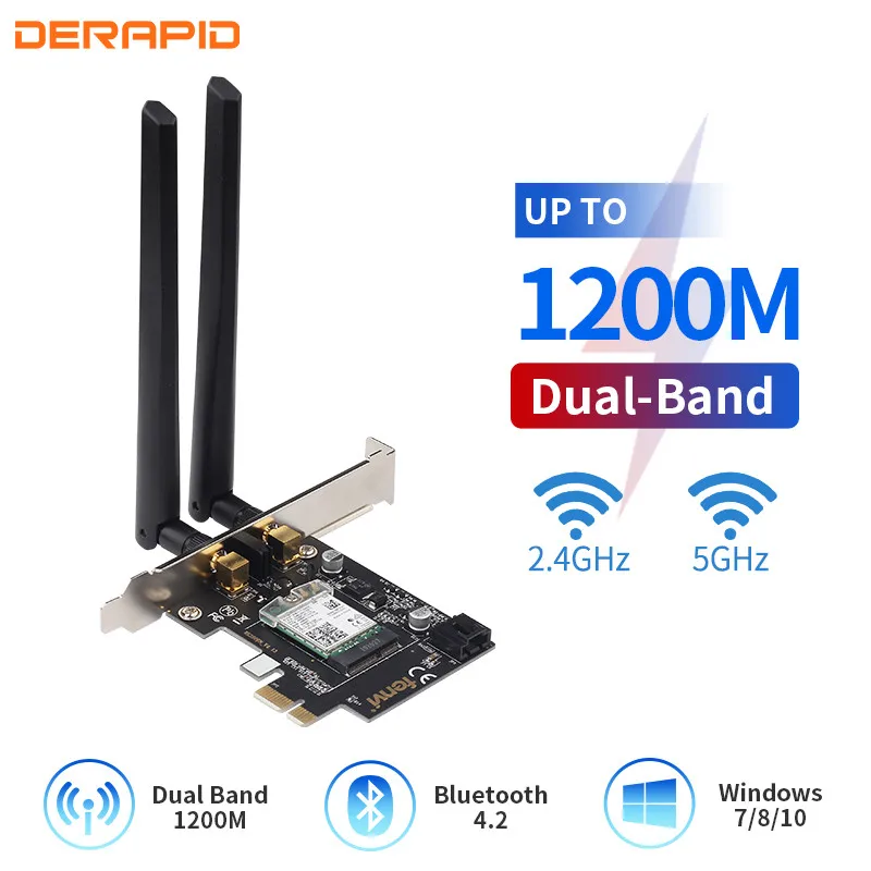 Двухдиапазонный 1200 Мбит/с Настольный беспроводной 8265AC MU MIMO WiFi Bluetooth 4 2 PCI E 1X