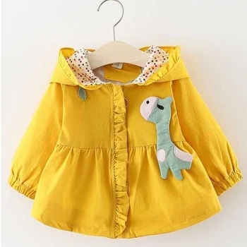 

Cotton Autumn Baby Girl Cute Outerwear Cartoon Print Casual Hoodie Zipper Sweatshirt Kids Coat Outfits Newest