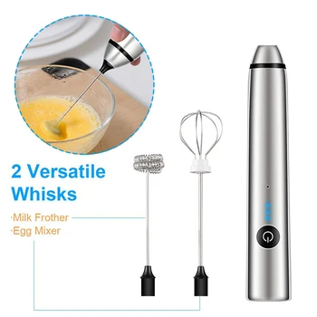 

Made Of High Quality Material 3-Speed USB Electric Milk Frother Foam Maker Whisk Mixer Handheld Rechargeable