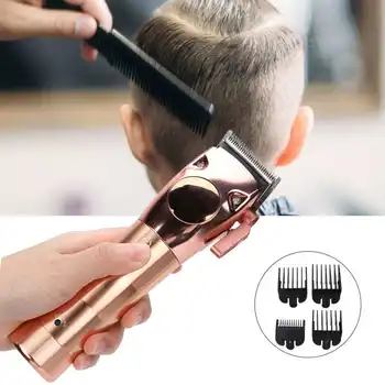 

Rechargeable Electric Hair Clipper Men Hair Trimmer Cutting Machine Rose Gold EU Plug 100-240V Barber Hair Cutting Accessories
