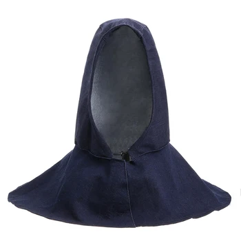 

Mayitr Denim Fabric Welding Head Neck Protective Hood Flame Retardant Wear Resistant Welder Safety Cover Cap