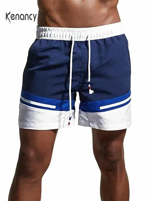 Hemiks Men beachwear Board Shorts Trunks Boxer Shorts Casual Stripe Men'S Shorts Elastic Waist Summer Beach Wear