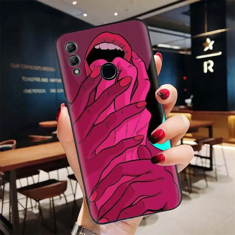 Привлекательный летний черный чехол для huawei Y9 Y5 Y6 Y7 Honor 10 9 Lite 9X8X8 S 8A 7S 7A 10i 20i V20