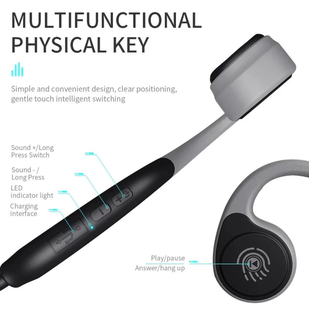 Наушники V9, Bluetooth 5,0, гарнитура с костной проводимостью, стерео, Беспроводные спортивные наушники, свободные руки, водонепроницаемые, PK Z8, черная технология