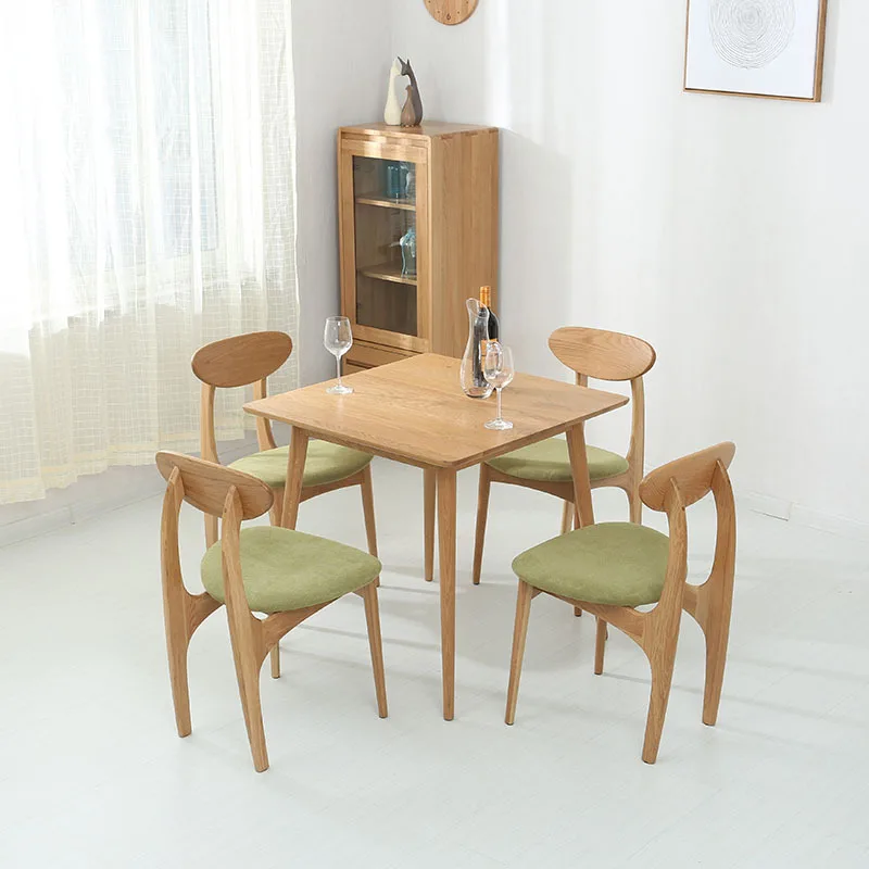 Modern Solid Wood Dining Chair Simple Table Dining Chair Combination White Oak Casual Cafe Restaurant Study Japanese Chair
