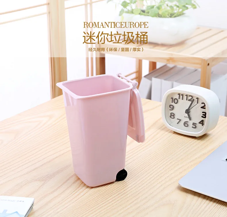 Description Picture 3 of itemMini plastic desktop trash can, creative multifunctional pen holder desktop garbage sorting trash can
