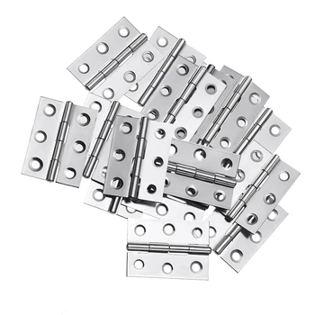 

20 PCS Folding Butt Hinges Silver Tone Home Furniture Hardware Door Hinge with 120 PCS Stainless Steel Screws