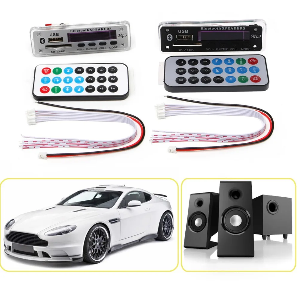

1Set Car Bluetooth MP3 WMA Decoder Board 12V Wireless Audio Module USB TF Radio