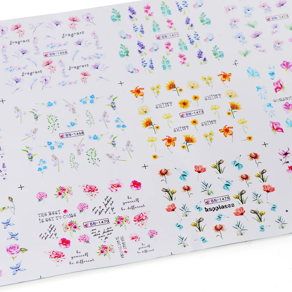 36 шт. наклейки для ногтей с буквенным принтом, водные наклейки, наклейки для ногтей с изображением цветов, плохих девочек, Русские слова, дизайн ногтей, наклейки для ногтей, слайдер для маникюра, декор SA1561