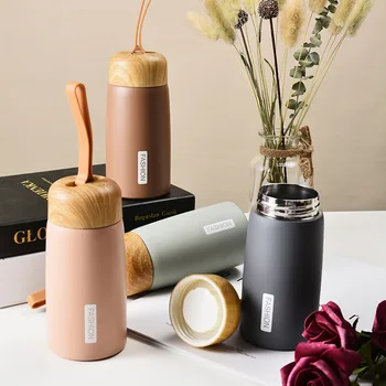 

MeyJig Wooden Pattern Thermos Tumbler Flask Stainless Steel Portable Water Bottle Thermos Tour Bottle