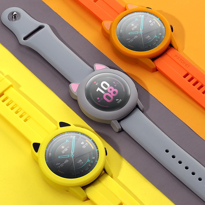 Case do Relógio para Huawei Protetora de Silicone para Honra Relógio Macio Capa Mágico 2 Case 42mm 46mm Protetor Manga Quadro Gt2