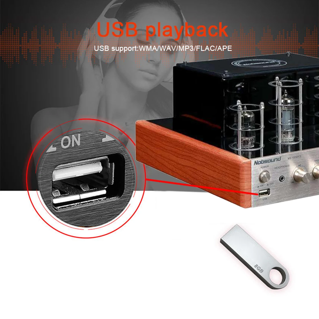 Nobsound MS-10Dhifi стерео ламповый усилитель интегрированный Гибридный клапан усилитель мощности-Bluetooth II двухцветный