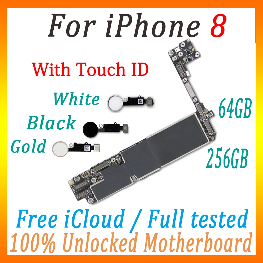 Разблокированная для iphone 8 Plus материнская плата с/без touch ID, хорошо протестированная для iphone 8p материнская плата с системой IOS