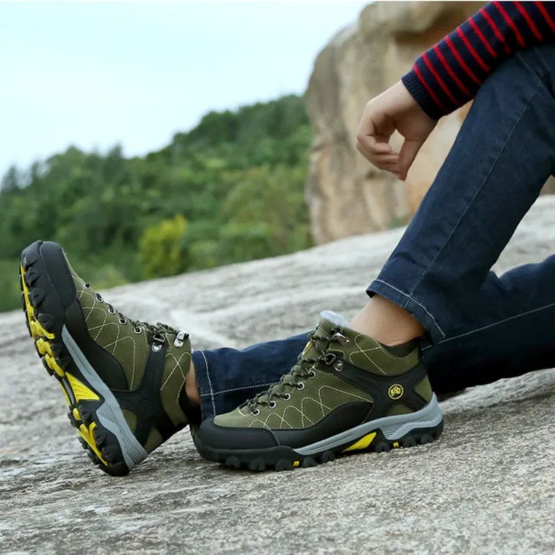 New Men Boots Winter with Fur Warm Snow Boots Men Winter Boots Work Shoes Male Footwear Fashion Rubber Ankle Shoes 39-45