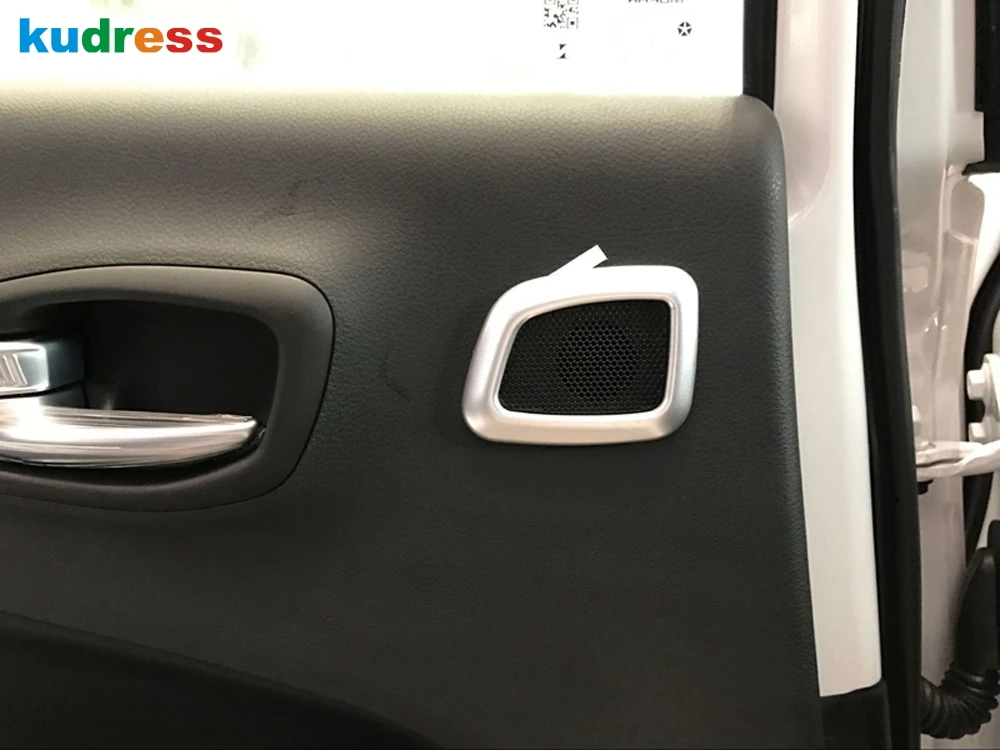 

For Jeep Compass 2017 2018 Second Ge Accessories ABS Matte Inner Rear Door Speaker Cover Car Door Audio Loudspeaker Cover 2pcs
