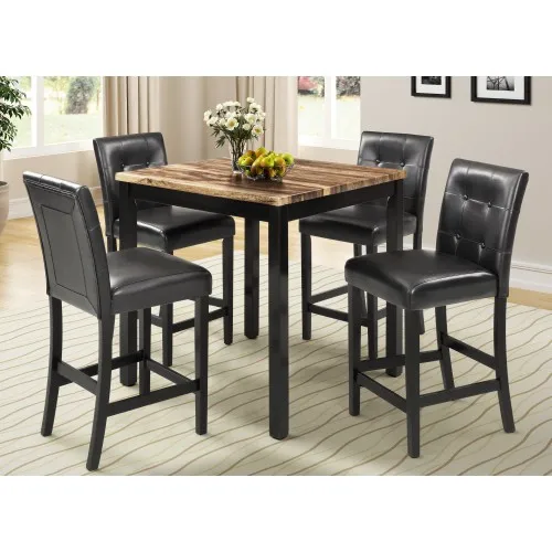 

5 Piece Counter Height Dining Table Set Includes 1 Table And 4 Matching Chairs Kitchen Table Dining Set Furniture