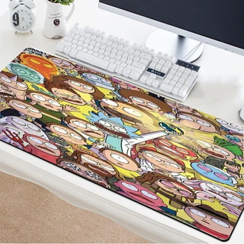 

Yuzuoan Anime Rick and Morty Pattern HD Mouse Pad Laptop Desk Mat Rubber Non-slip Custom Carpet Picture Size Universal 900x400mm