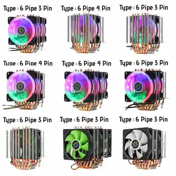

CPU Cooler for Intel 775/1150/1151/1155/1156/1366 for AMD Cooling Fan 6 Heatpipe Cooler Heatsink 4pin/3pin Quiet Fan Cooling