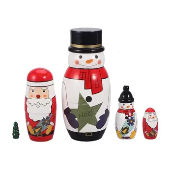 

5 Cutie Nesting Dolls Adorable Russian Stacking Dolls Collection Toy (Snowman)