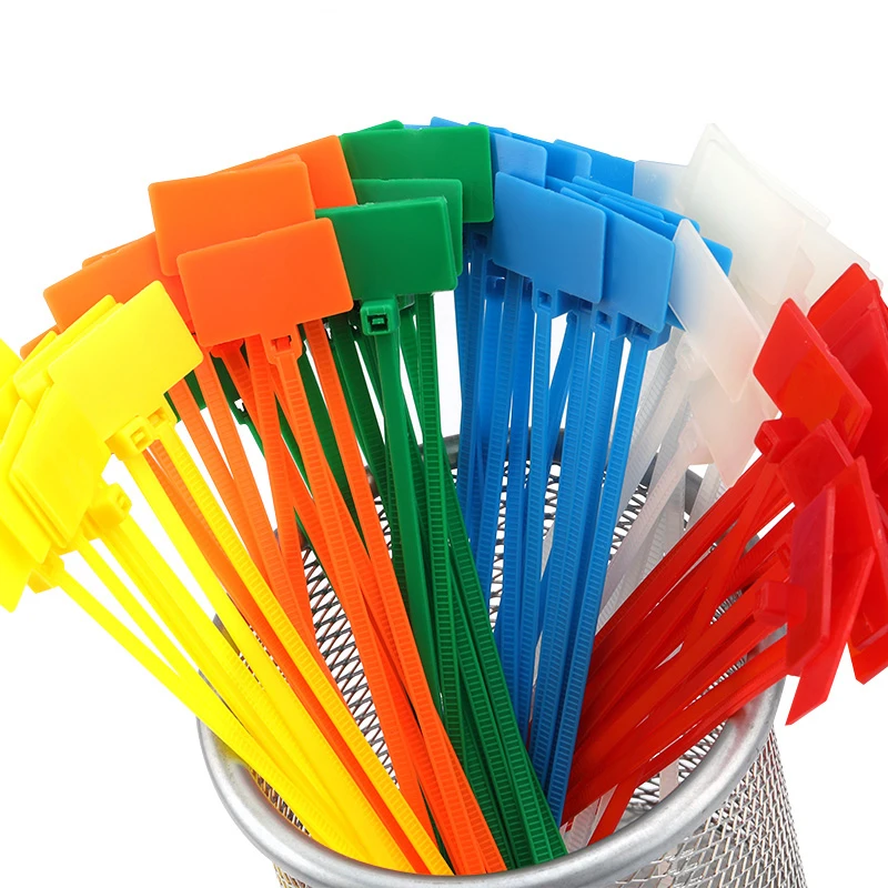 Tanie Nylon 4*150mm 100 sztuk kolor trytytka etykieta plastikowe koło kolor trytytka marker trytytka samoblokujący