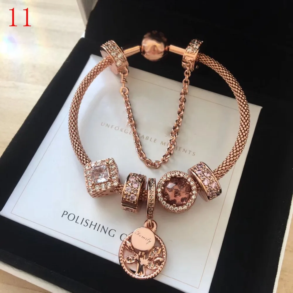

Keris Store High Quality 1:1 100%925 Sterling Silver Rose Gold Life Tree Safety Bracelet Free Shipping