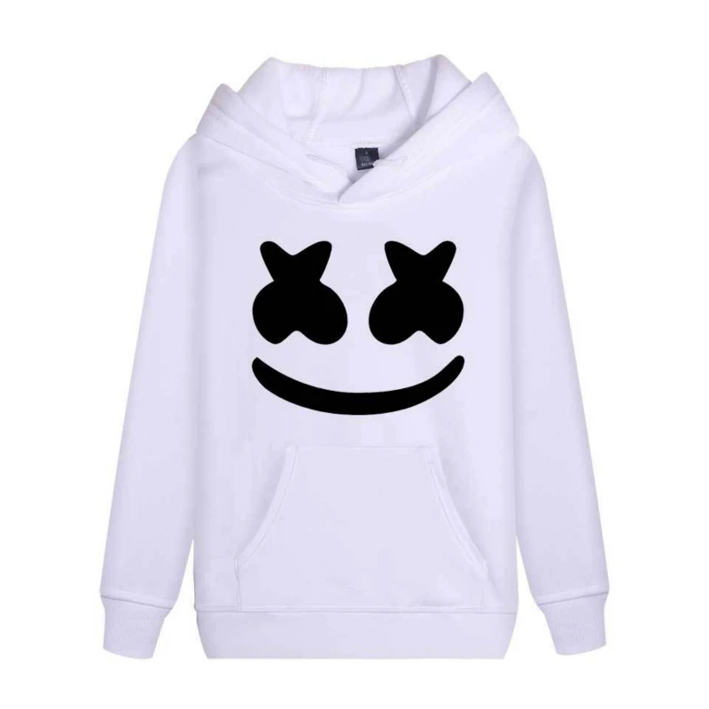 

Litthing Men Sweet Marshmallow Smile Print Hoodies Hip Hop Solid Sweatshirts Rapper Bboy Dancer Pullovers Modish Hooded Jacket