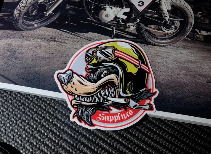 Стайлинг автомобиля переводная картинка Кафе Racer старая мода Волчья Голова Solider