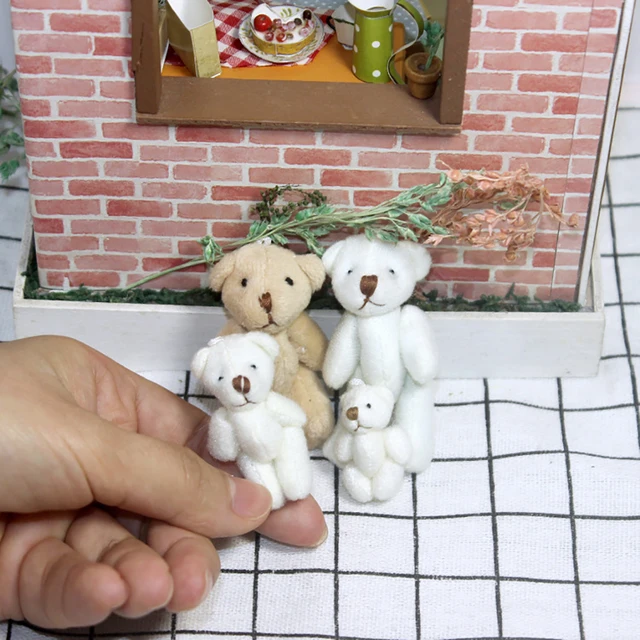 1Pcs 1/12 Dollhouse Miniature Accessories Mini Bear Simulation Animal Model Toy for Doll Home Decoration 2