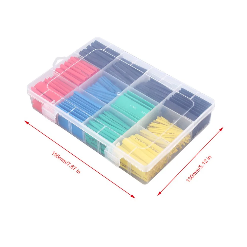 

New 530pcs Polyolefin Heat Shrink Tube Ratio Tubing Insulation Shrinkable Tubes Assortment Electronic 2:1 Wrap Wire Cable Insula