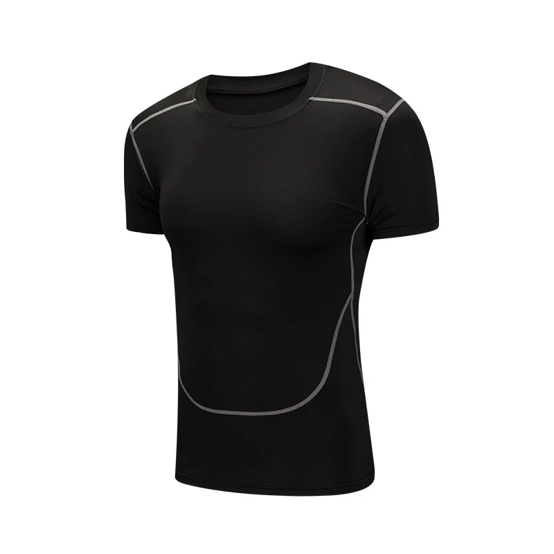 Мужская футболка для бега компрессионные фитнес-рубашки для тренировки спортзала быстросохнущие спортивные футболки с короткими рукавами для тренировок мужские тренировочные футболки
