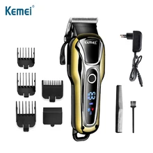 KEMEI перезаряжаемый триммер для волос Парикмахерская профессиональная машинка для стрижки волос Бритье борода Электрический Резак Беспроводная проводная