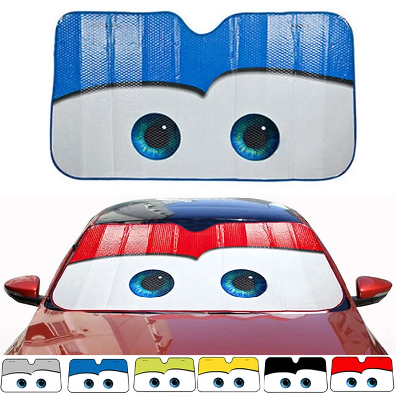 

Car Sun Visor Big Eyes Window Visor Foils Windshield Sunshade Aluminium Foil Cartoon Car Decoration