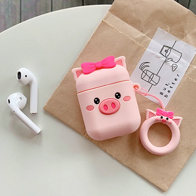 Чехол для наушников с 3D милым мультяшным рисунком Moster для Apple AirPods 2, розовый чехол, мягкий силиконовый чехол, аксессуары Airpods2, Fundas, брелок для ключей